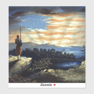 Heavenly American Flag in Sky, Zouave Civil War