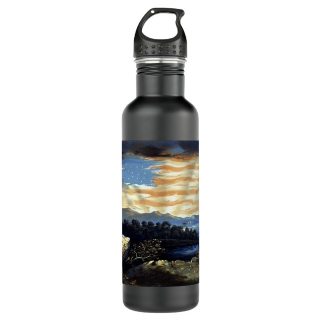 Heavenly American Flag in Sky, Zouave Civil War 710 Ml Water Bottle (Front)