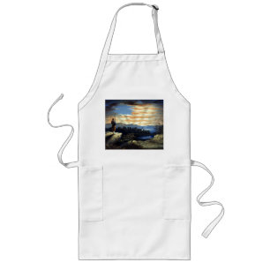 Heavenly American Flag in Sky, Zouave Civil War Long Apron