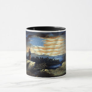 Heavenly American Flag in Sky, Zouave Civil War Mug