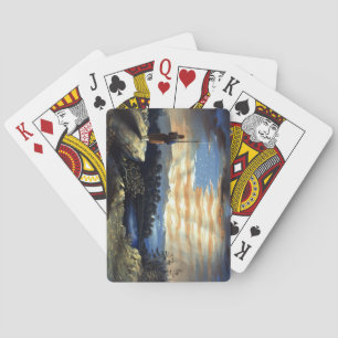 Heavenly American Flag in Sky, Zouave Civil War Playing Cards