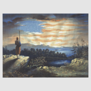 Heavenly American Flag Sunrise William Bauly Tissue Paper