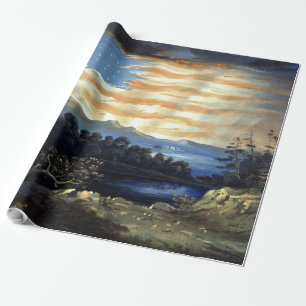 Heavenly American Flag Sunrise William Bauly Wrapping Paper