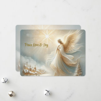 Heavenly Angel Christmas Card - Flat Holiday Card