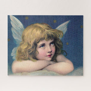 Heavenly angel daydreaming on a cloud in the sky jigsaw puzzle