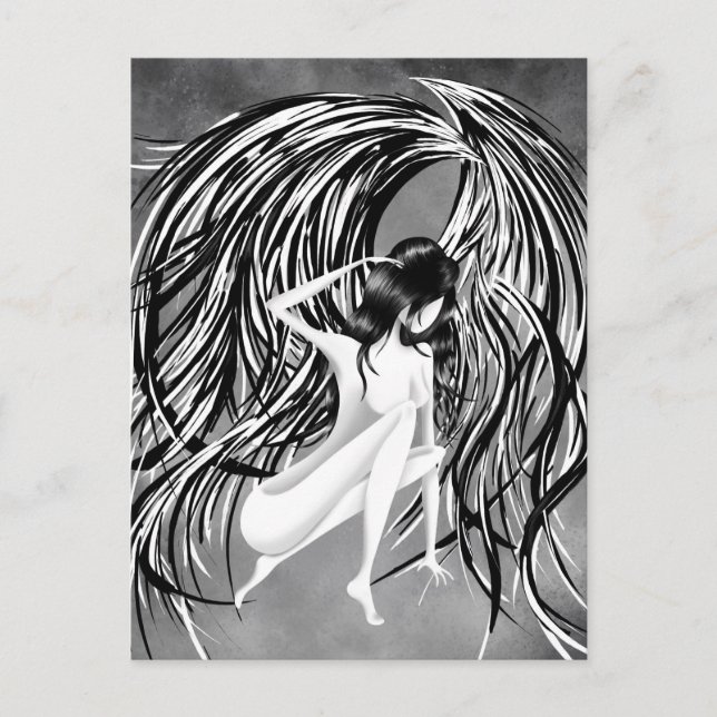 Heavenly Angel Grey Postcard (Front)