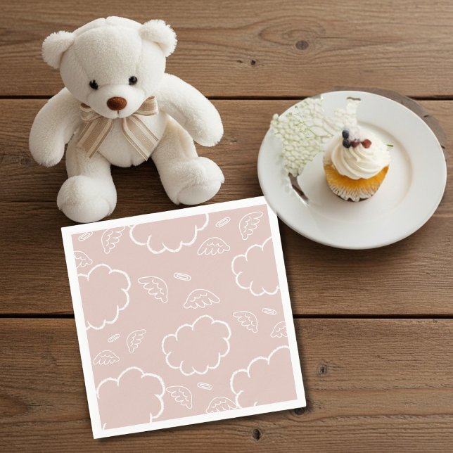  Heavenly Angel Halo Cloud  Pink  Napkins (Heavenly Angel Halo Cloud Pink Napkins)