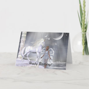 Heavenly Angel Unicorn Scene Card