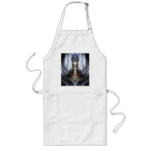 Heavenly Angel Wing Cross Fractal Art Apron