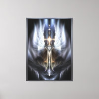 Heavenly Angel Wing Cross Fractal Art Composition