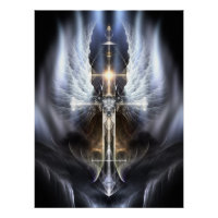 Heavenly Angel Wing Cross Fractal Art Composition