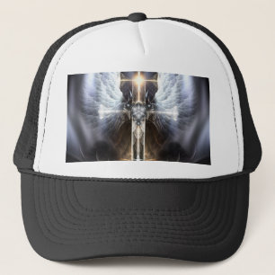 Heavenly Angel Wing Cross Fractal Art Hat