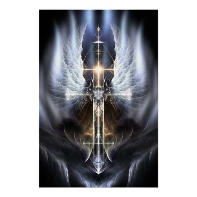 Heavenly Angel Wing Cross Perfect Poster (Front)