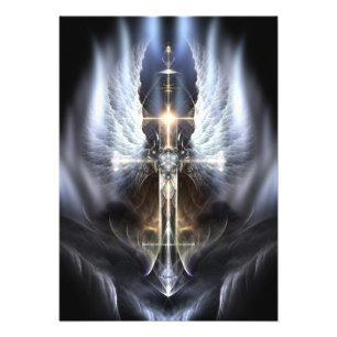 Heavenly Angel Wing Cross Photo Enlargement Print