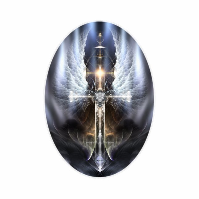 Heavenly Angel Wing Cross Photo Sculpture (Front)