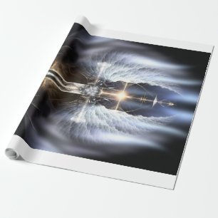 Heavenly Angel Wing Cross Wrapping Paper