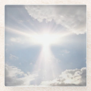 Heavenly angelic sky glass coaster