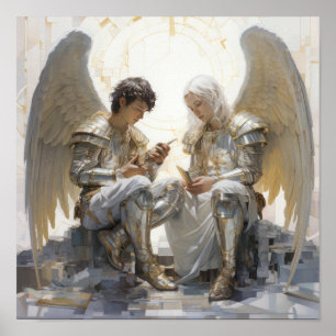 Heavenly Angels Poster - Beautiful and Serene Ange