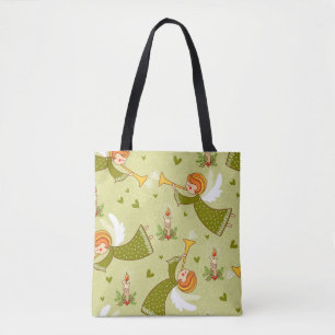 Heavenly Angels: Vintage Childish Pattern Tote Bag