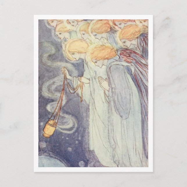 Heavenly Angels Vintage Illustration  Postcard (Front)