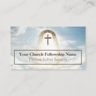 Heavenly Arch Gold Church Pastor Business Cards