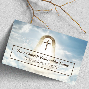 Heavenly Arch Gold Church Pastor Business Cards