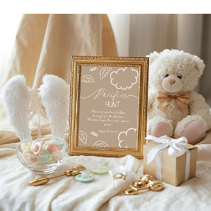 Heavenly baby shower beige Pacifier Hunt game Invitation
