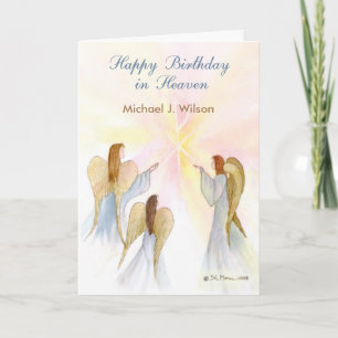 Heavenly Birthday Custom Name, Age, In Remembrance Card