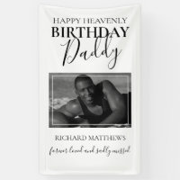 Heavenly Birthday Daddy | Photo Memorial Banner