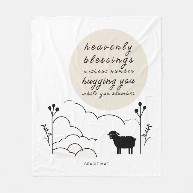 Heavenly Blessings Prayer | Neutral Colours | Shee Fleece Blanket (Front)