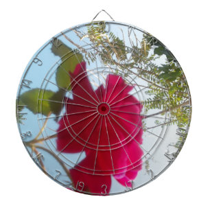 Heavenly Bloom: A Rose Against the Sky Dartboard