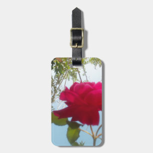 Heavenly Bloom: A Rose Against the Sky Luggage Tag