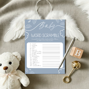  Heavenly Blue Baby Word Scramble Game   Invitation