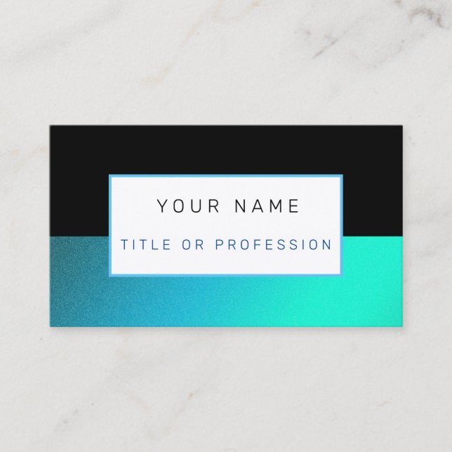 Heavenly Blue Black Luxury Business Card (Front)