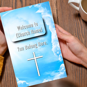 Heavenly Blue Clouds Church Bulletin  Flyer