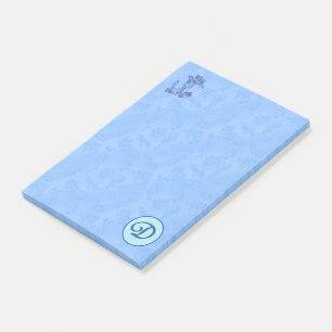 Heavenly blue Monogram (A-Z) Post-it Notes