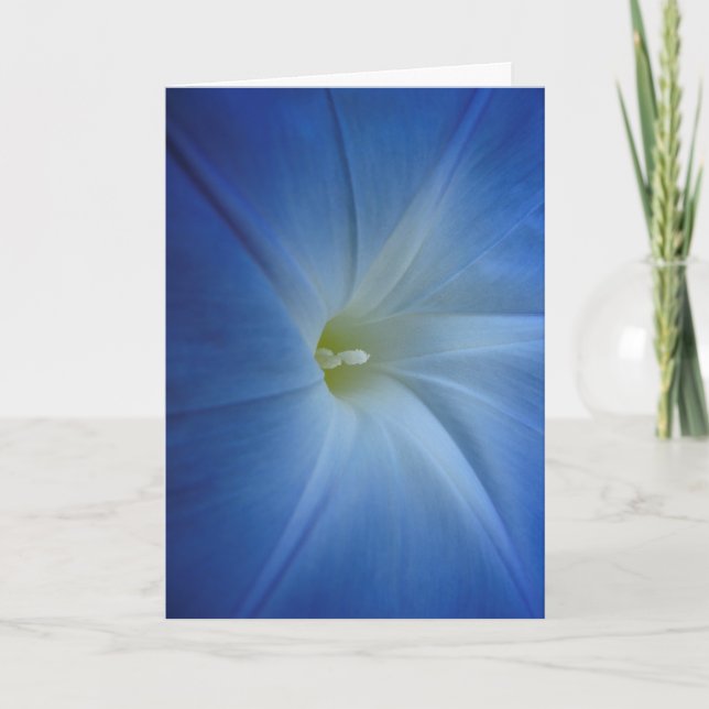 Heavenly Blue Morning Glory Close-Up Birthday Card (Front)