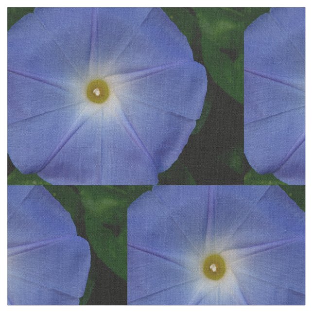 Heavenly Blue Morning Glory Fabric (Close Up)