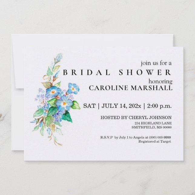 Heavenly Blues Invitation (Front)