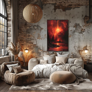 Heavenly Burning Light: Surreal Dusk. Poster
