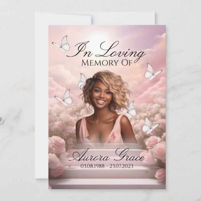 Heavenly Butterflies - HBM001 Memorial Card & Poem (Front)