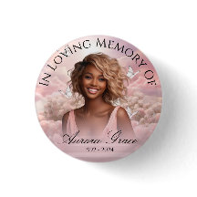 Heavenly Butterflies Memorial 1 Inch Round Button 