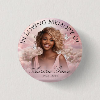 Heavenly Butterflies Memorial 1 Inch Round Button 