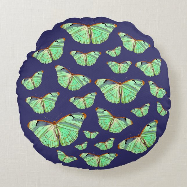 Heavenly Butterflies Round Pillow (Front)