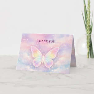 Heavenly Butterfly Memorial Thank You Card