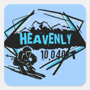 Heavenly California elevation blue ski stickers