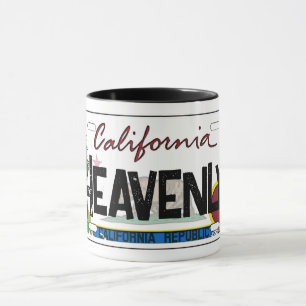 Heavenly California flag license plate mug