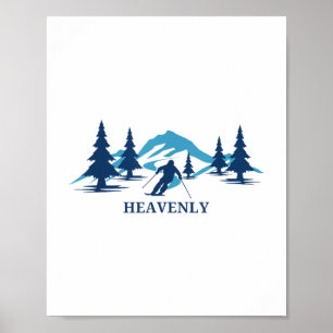 Heavenly California Ski Resort Skiing Skier _1 Poster