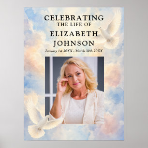 Heavenly Celebration of Life Photo Welcome Sign