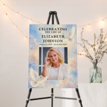 Heavenly Celebration of Life Photo Welcome Sign